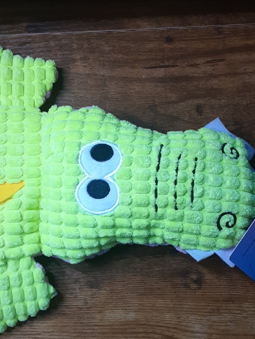 Squeaky Plush Green Alligator Dog Toy